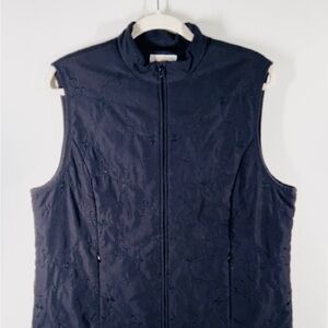 Vintage Talbots Black Embroidered Vest - large